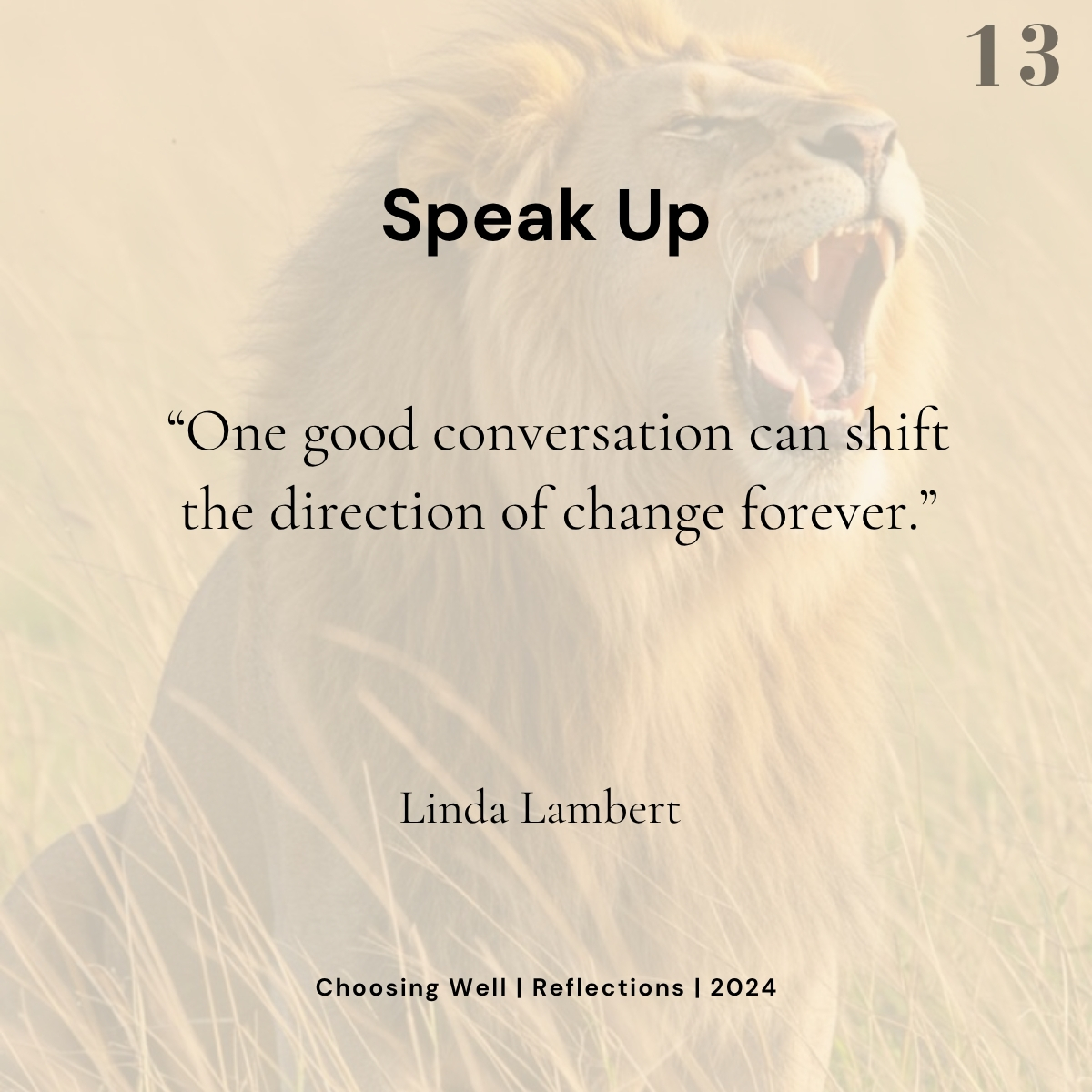 Choose to Speak reflection card