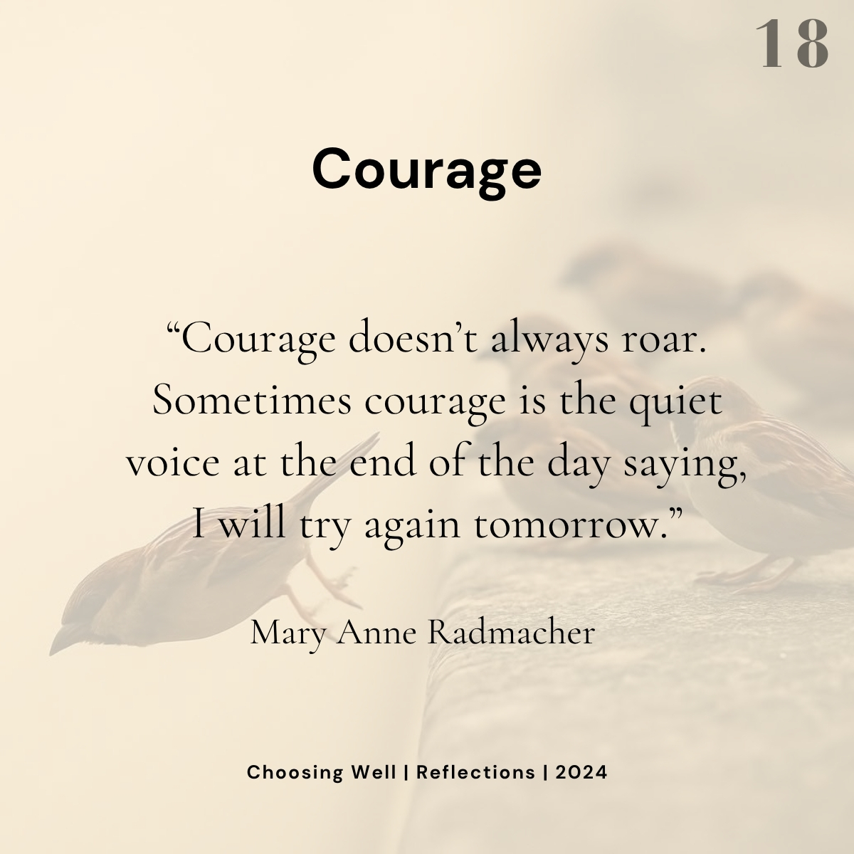 Choose Courage reflection card