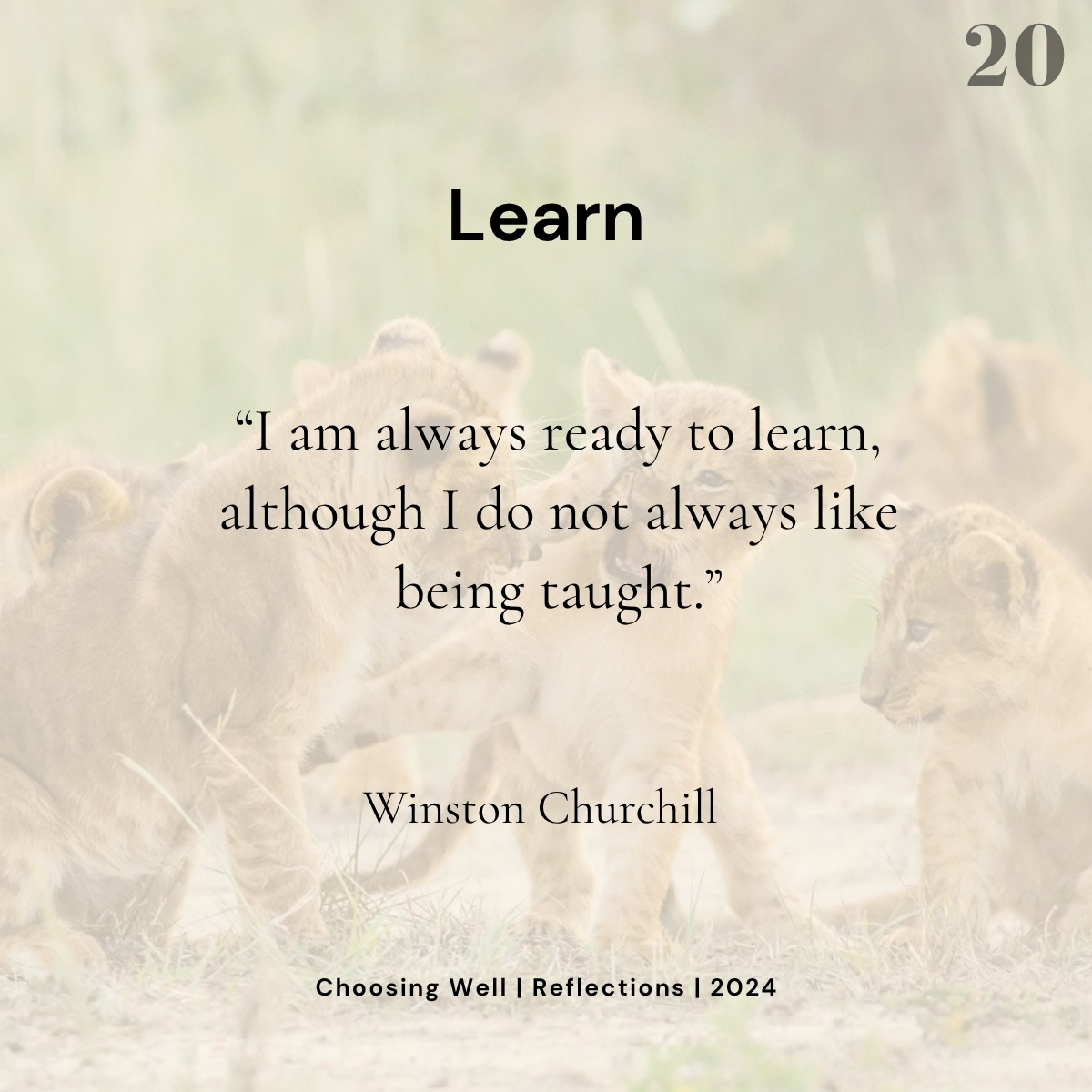 Choose to Learn reflection card