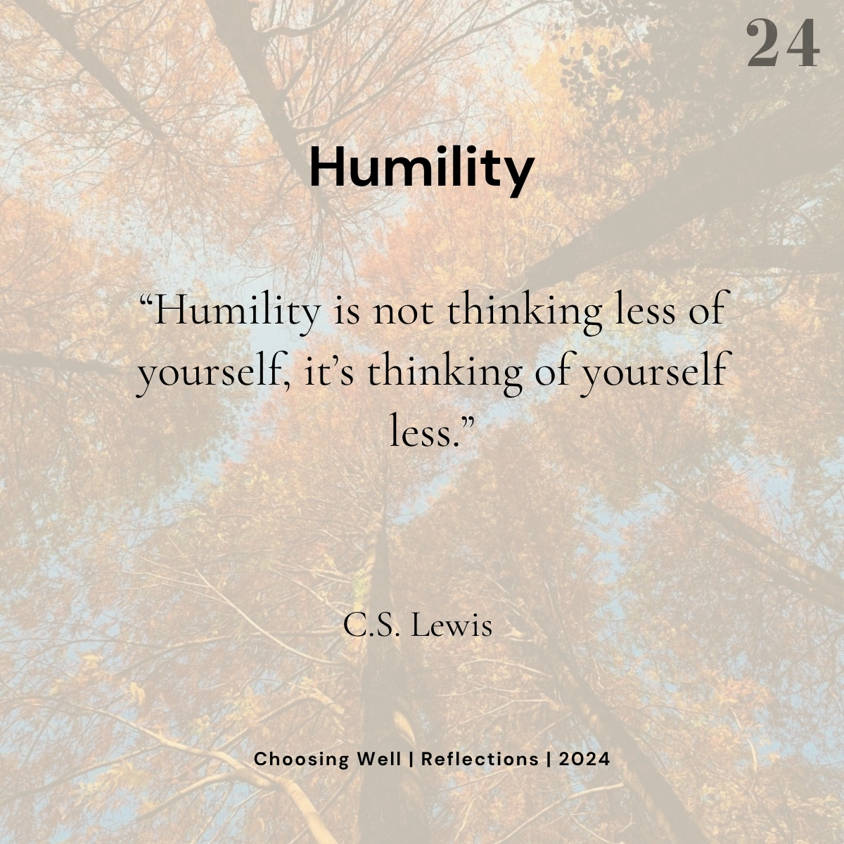Choose Humility reflection card