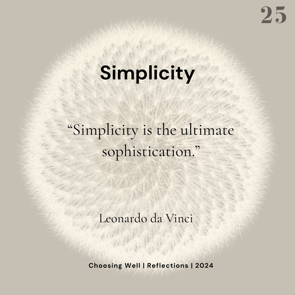 Choose Simplicity reflection card