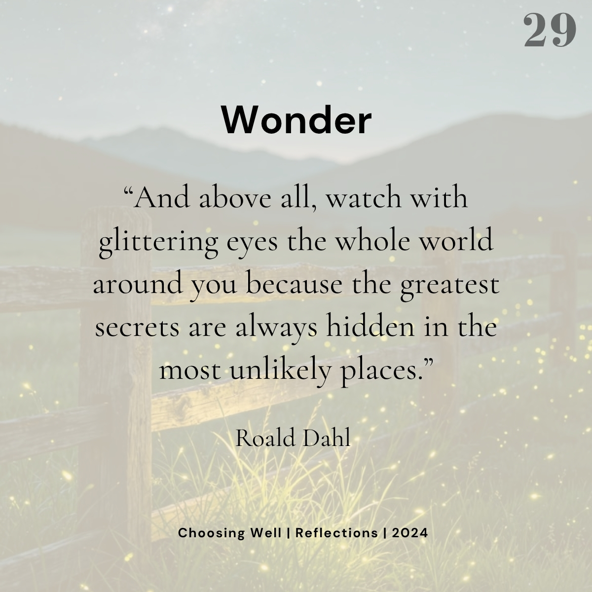 Choose to Wonder reflection card