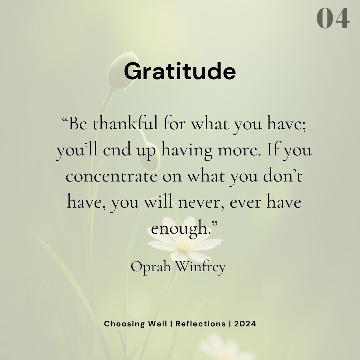 Choose Gratitude reflection card