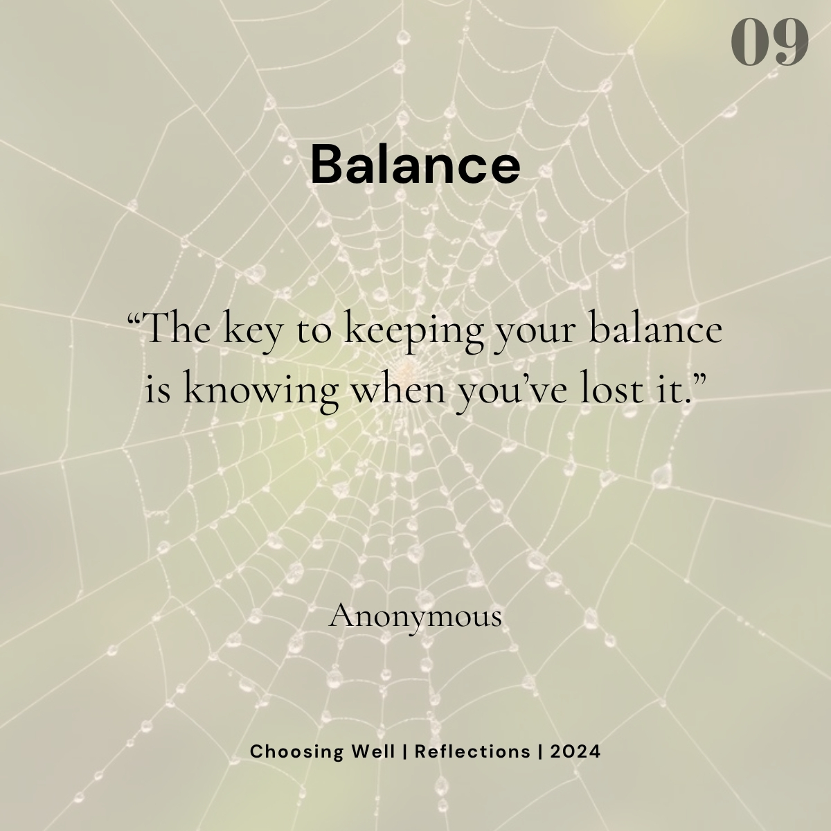 Choose Balance reflection card