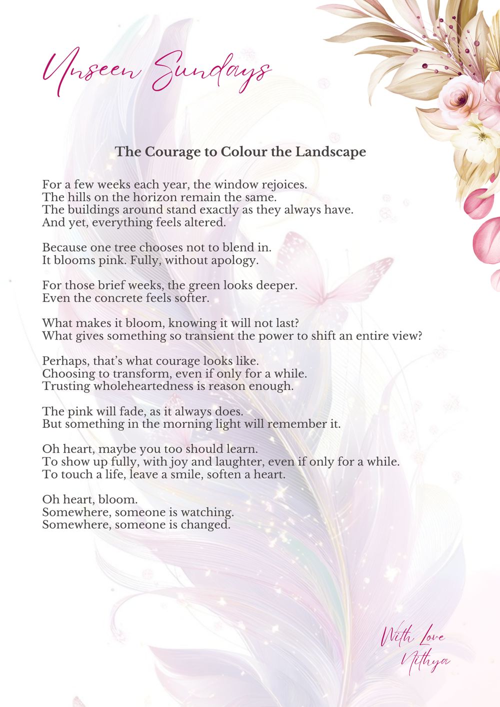 The Courage to Colour the Landscape — Unseen Sundays