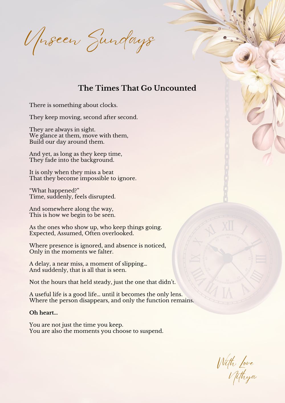 The Times That Go Uncounted — Unseen Sundays